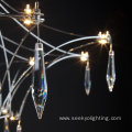 New interior design floating crystal led light chandeliers